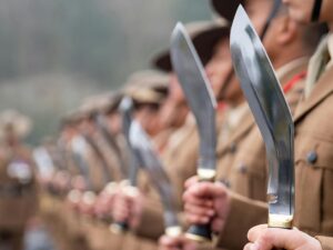 Khukuri or khukri or kukri is a Nepalese knife used by Gurkha soldiers