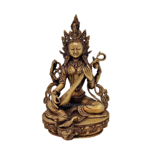 8" Copper Saraswati Statue