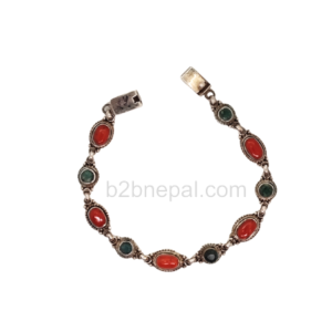 Coral and Emerald Bracelet
