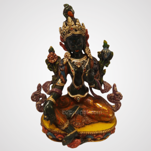 Painting Green Tara Statue