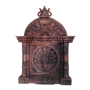 14" Wooden Traditional Peacock Window