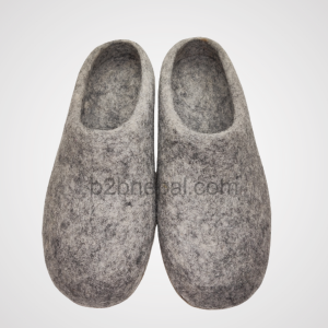 Light Grey Felt Slippers