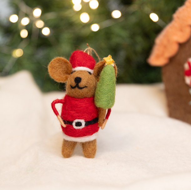 Felt Christmas Mice Ornament