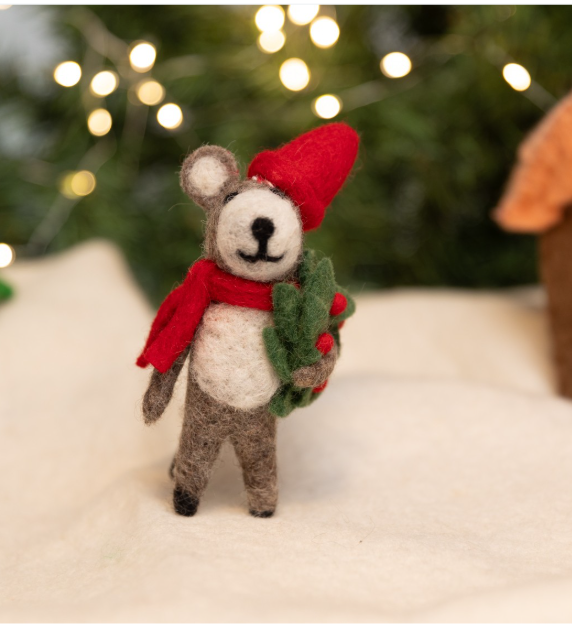 Felt Christmas Mice Ornament