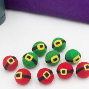 3cm Multicolour Felt Ball With Buckle