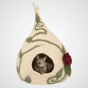 Top Knot Design Felt Cat Bed
