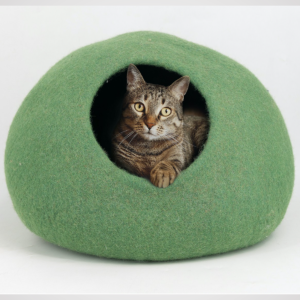 Green Plain Design Felt Cat House
