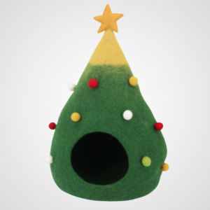 Christmas Tree Design Felt Cat House