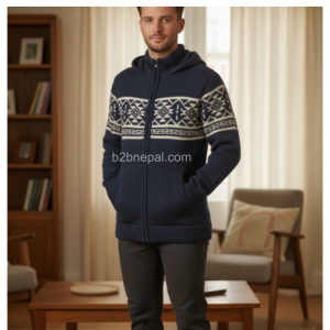 100% Pure Sheep Wool Hoddie For Men
