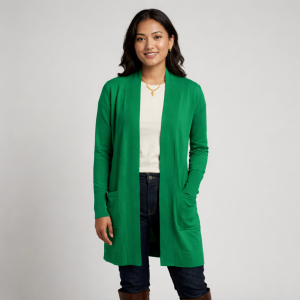 Teal Green Bamboo Outerwear For Women