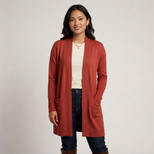 Maroon Bamboo Outerwear For Women